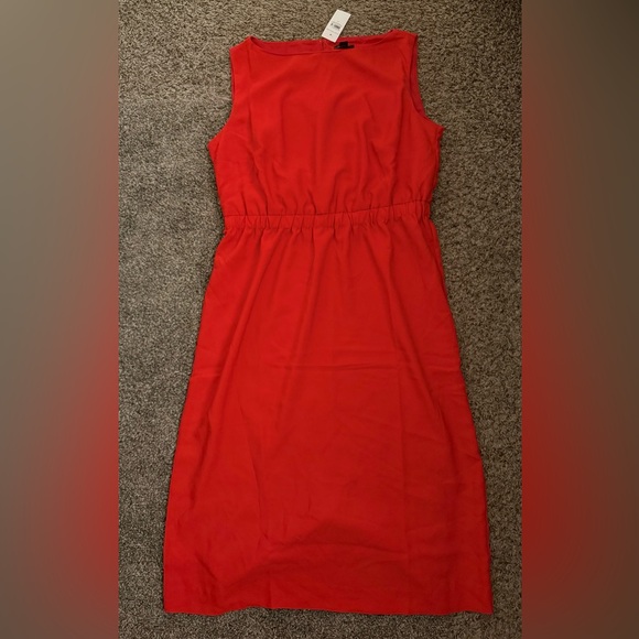 Ann Taylor Red Midi Dress - Picture 1 of 4